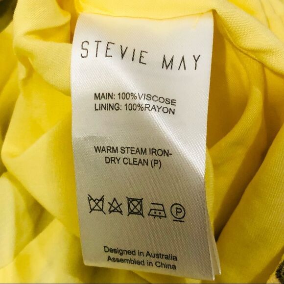 Revolve Stevie May French Vanilla Paisley Open Back Ruffle Mini Dress Yellow - Picture 8 of 10